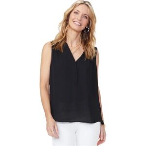 Mandy Evans Black Crepe Sleeveless V-neckline‎ Blouse